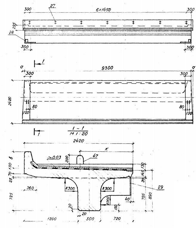 Балка ребристая Б93-М 3.501.1-146