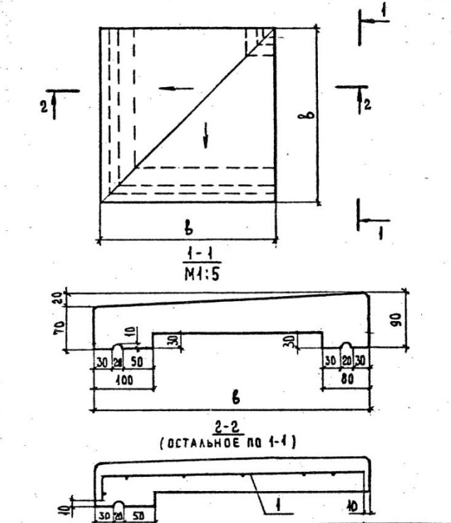 Плита парапетная ПП 6.6-т-2 Серия 1.238-1